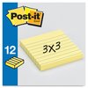 Post-It Notes, 3X3, Lined, 12Pd, Ca Pk MMM630SS